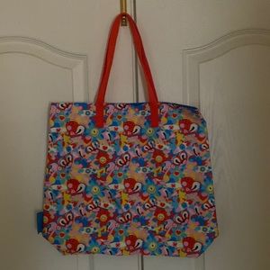ESTEE LAUDER Tote Beach Gym Craft Cosmetic Red Hearts Smiley Face Daisy